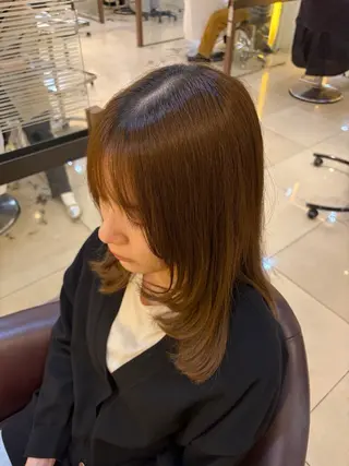 セミロング 🎀ноиокa🎀 レイヤー×暖色カラーのヘアスタイル