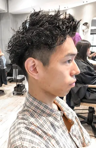 メンズ パーマ ショート メンズ特化 TAKE高崎のヘアスタイル