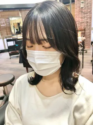 ミディアム カラー ヘアアレンジ 清楚/韓国 風/レイヤー/拓朗のヘアスタイル