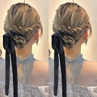 セミロング ヘアメ🎀ハイトーン 🩵エクステ🪄しほのヘアスタイル
