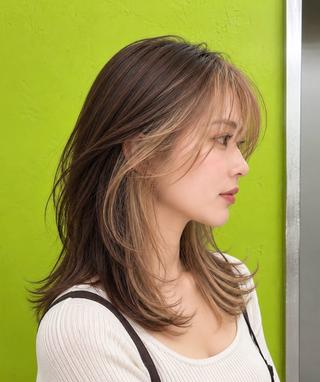セミロング カラー 湘南台ORCO 店長 ✨RYUのヘアスタイル