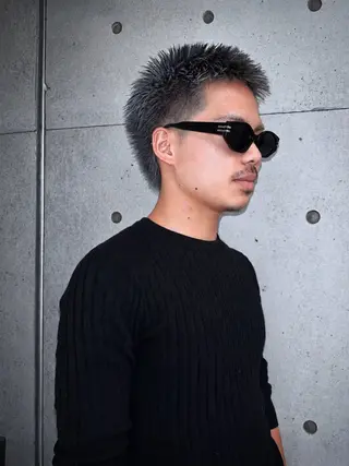 カラー メンズ saki|大名 パーマ|ハイトーンのヘアスタイル