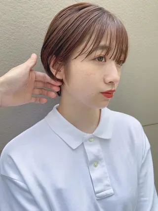 ショート カラー ボブパーマコテ巻き風 パーマNo1深江秀平のヘアスタイル