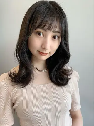 ミディアム カラー 透明感カラー✂︎ /縮毛矯正/YUKAのヘアスタイル
