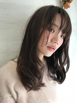 セミロング カラー タジマ ヤスヒサのヘアスタイル