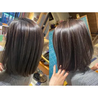 カラー 🩵盛れる顔周り/ 艶カラーemi🩵のヘアスタイル