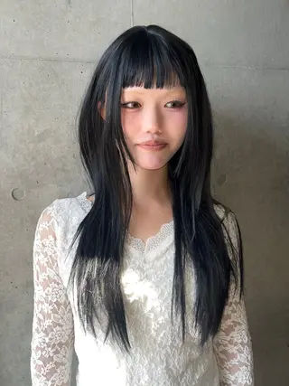 ロング レイヤーカット\ウル フ　chinatsuのヘアスタイル