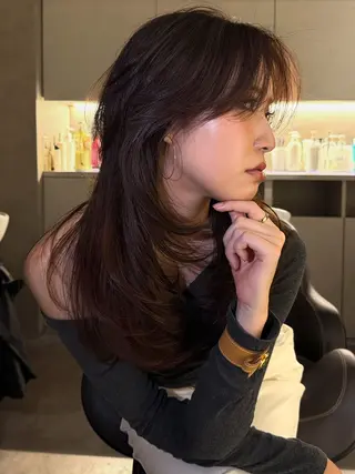 セミロング 盛れるカットカラー DEAN豊橋店のヘアスタイル