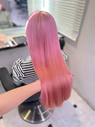 セミロング カラー ヘアアレンジ 💕上野美容師☁ ブリーチ💖サワのヘアスタイル