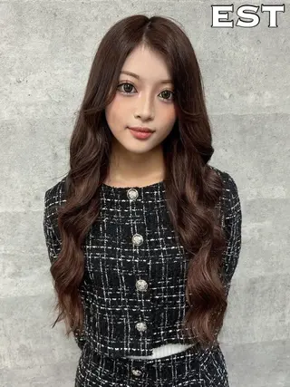 ロング メンズ ヘアアレンジ カラー エクステ MORI エクステMARIKAのヘアスタイル