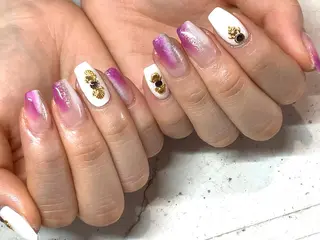 ネイル 韓国/ワンホン/長さ 出しつけ放題🎀のネイルデザイン