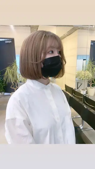ミディアム カラー 透明感カラー✂︎ /縮毛矯正/YUKAのヘアスタイル