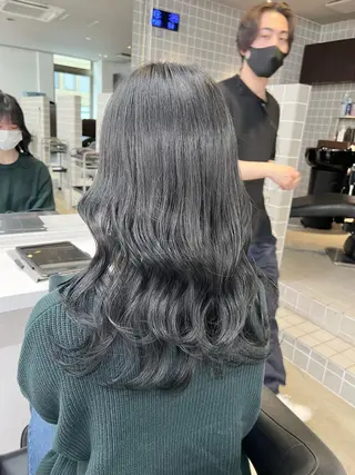 ロング カラー パーマ ヘアアレンジ メンズ キッズ ネイル マツエク・マツパ アイブロウ 上品＆韓国風 🥀海心🥀のヘアスタイル