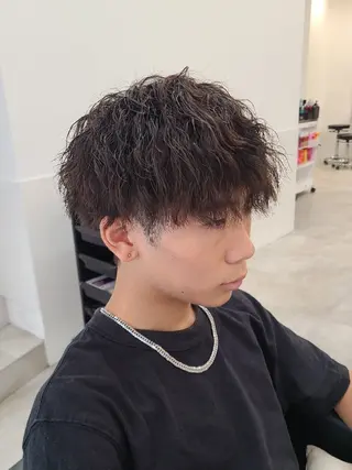 ショート メンズ パーマ 桐島 令奈のヘアスタイル