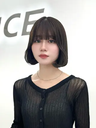 ミディアム カラー ヘアアレンジ 縮毛矯正🤍 盛れるボブ/ひかりのヘアスタイル