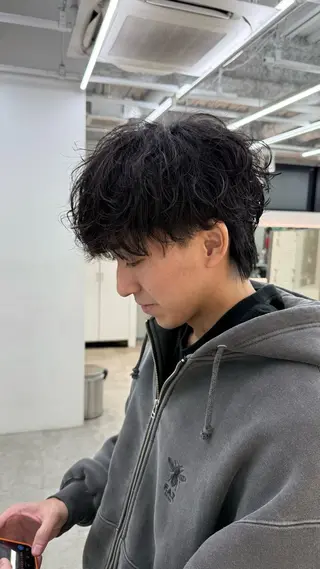 ショート カラー パーマ メンズ キッズ 栄💗メンズ｜似合せ パーマ｜haruのヘアスタイル