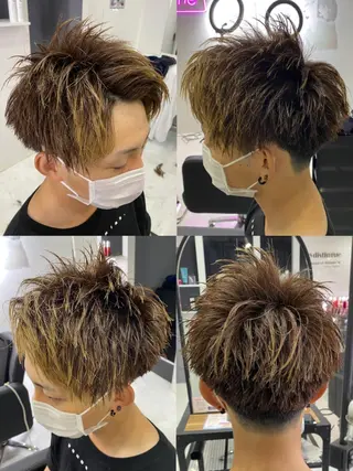 ショート カラー パーマ ヘアアレンジ メンズ 🔥メンズパーマ 特化 渡辺一翔のヘアスタイル