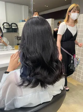 ミディアム カラー パーマ ヘアアレンジ メンズ キッズ ネイル マツエク・マツパ アイブロウ 🦋縮毛/韓国レイヤ ー/透明感カラー🦋のヘアスタイル