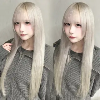 ロング カラー 艶髪ハイトーン ちひろ🌙+.°のヘアスタイル