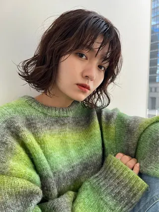 ミディアム カラー 西川 竜誠のヘアスタイル