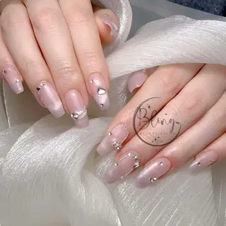 ロング 波 なみのネイルデザイン