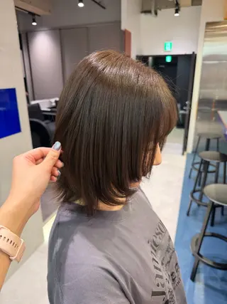ミディアム カラー 渋谷/ハイトーン/ グレージュ/あすかのヘアスタイル