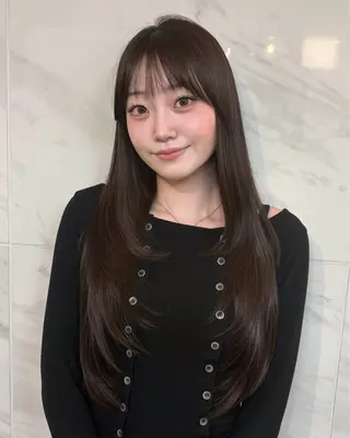 ロング カラー 🤍韓国ヘア/ かえで🤍のヘアスタイル