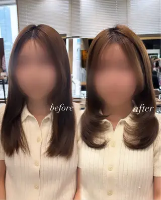 セミロング 🎀韓国ヘア🎀 𝓡𝓲𝓷𝓱𝓪のヘアスタイル