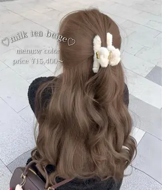 ロング カラー 💛ミルクティー 色落ち可愛い💛のヘアスタイル