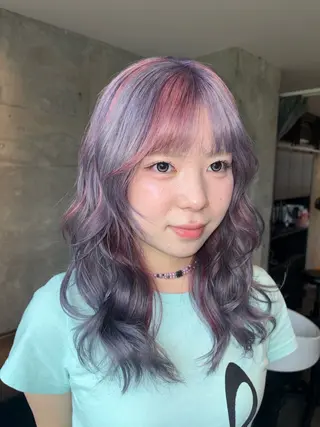 セミロング Cocona 🦤 /ブリーチ/デザインのヘアスタイル