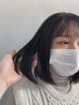 ミディアム カラー ヘアアレンジ ボブパーマコテ巻き風 パーマNo1深江秀平のヘアスタイル