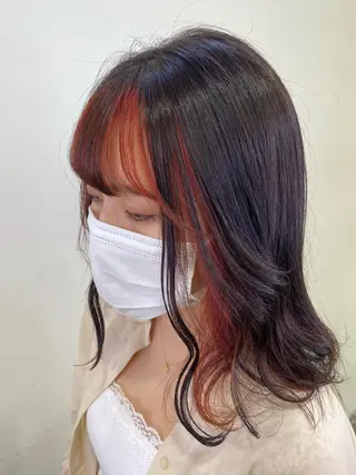 セミロング カラー ヘアアレンジ TSUNA 🌙 Lim 五反田のマツエク・マツパデザイン