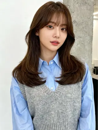 ロング 韓国レイヤーカット 🫧大阪梅田レイヤーのヘアスタイル
