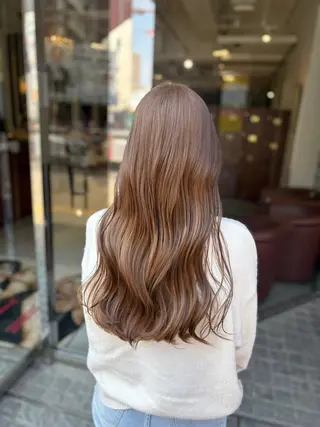 ロング カラー 🍒ブリーチカラー 🍊暖水 まりあのヘアスタイル