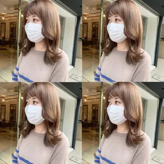 ミディアム カラー 透明感カラー✂︎ /縮毛矯正/YUKAのヘアスタイル