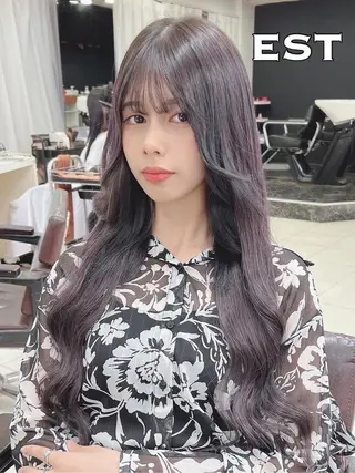ロング ヘアアレンジ カラー エクステ MORI エクステMARIKAのヘアスタイル