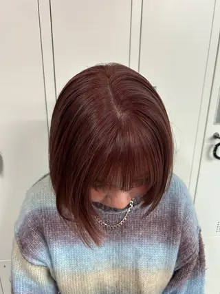ミディアム カラー 暖色カラー🪷 オタク美容師🎶のヘアスタイル