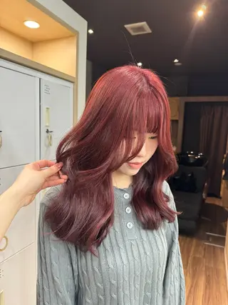 ミディアム カラー ヘアアレンジ 小顔カット/艶 カラー特化♡MIHOのヘアスタイル