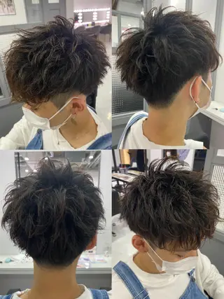 ショート カラー パーマ ヘアアレンジ メンズ 🔥メンズパーマ 特化 渡辺一翔のヘアスタイル