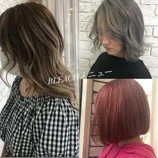 ミディアム カラー Acchon/心斎橋 💚ダブルカラーのヘアスタイル