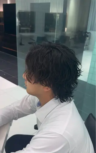ミディアム パーマ メンズ メンズパーマ/ メッシュ/宗形建哉のヘアスタイル