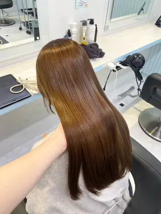 ロング 🤎モテ髪&透明感 ミルクティー🥣🤎のヘアスタイル