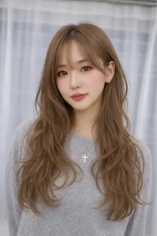 ロング カラー 顔まわりの神様✨ 透明感カラー藤嶋秀幸のヘアスタイル