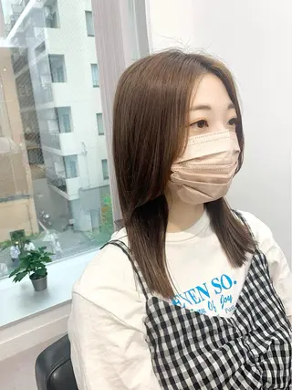 セミロング カラー パーマ ヘアアレンジ メンズ キッズ ネイル マツエク・マツパ 似合せレイヤー/ 柔らか透明感カラーのヘアスタイル