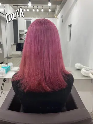 ロング カラー ヘアアレンジ エクステ7:30〜 LuciA\5900のヘアスタイル
