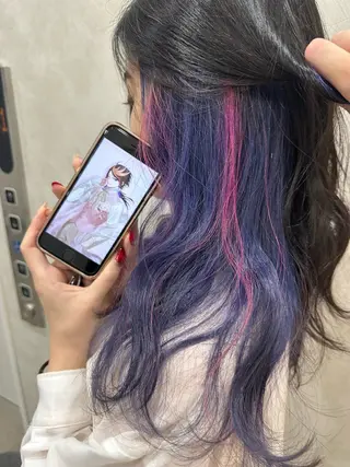 セミロング カラー ウルフカット/デザイ ンカラー/あらげのヘアスタイル