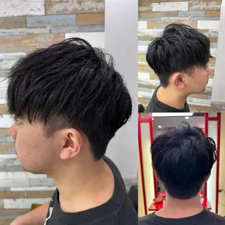 ショート パーマ メンズ 看板犬がお出迎え◎ 初めてでも安心◎のヘアスタイル
