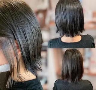ショート カラー 透明感カラー ボブ/ 直感カラー診断のヘアスタイル