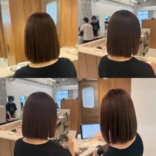 セミロング カラー パーマ 縮毛矯正+モテカラー 🎀✨MIHOのヘアスタイル