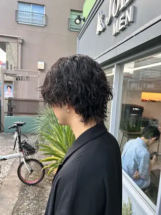 ミディアム パーマ 岩城 滉成のヘアスタイル